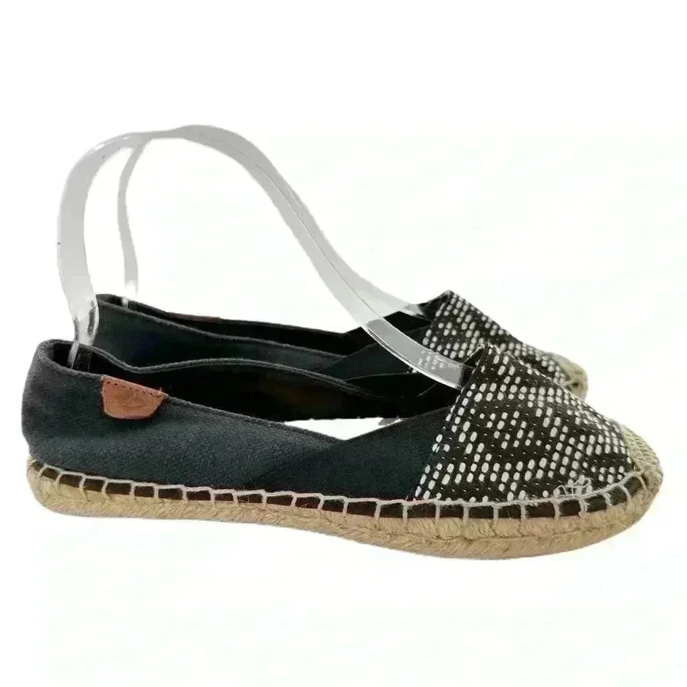 Sperry Katama Cape Espadrilles womens flats size 6 navy blue canvas slip on
